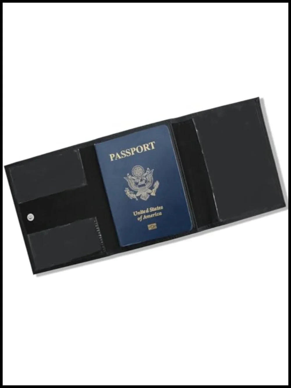 Genuine Leather RFID Blocking Passport Holder Travel Wallet Tri-Fold